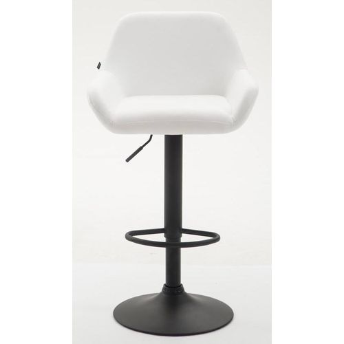 Lot De 2 Tabourets De Bar Moderne Et Confortable En Synthétique Blanc Pieds Trompette En Métal Noi