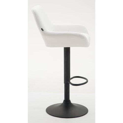 Lot De 2 Tabourets De Bar Moderne Et Confortable En Synthétique Blanc Pieds Trompette En Métal Noi