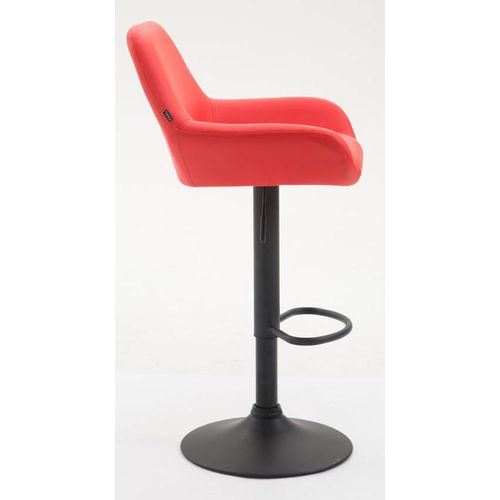 Lot De 2 Tabourets De Bar Moderne Et Confortable En Synthétique Rouge Pieds Trompette