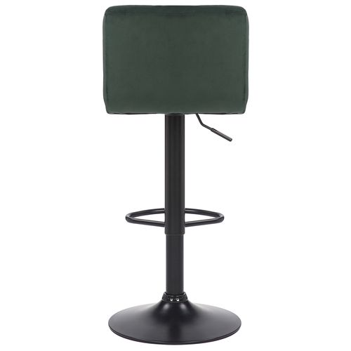 Tabouret De Bar En Velours Vert Avec Pieds En Métal Noir Assise Rembourée Repose-pieds Pivotant