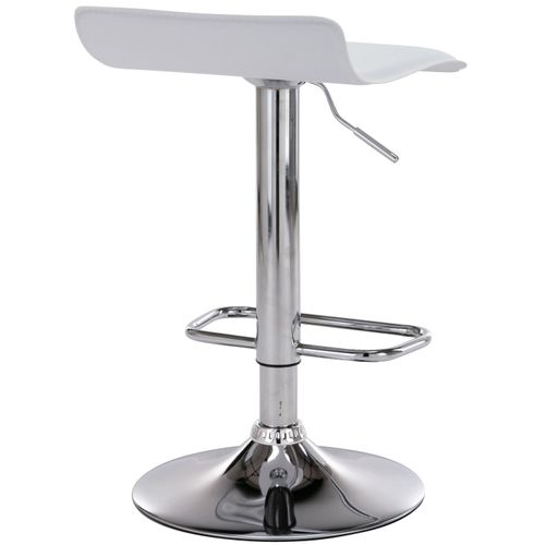 Lot De 2 Tabourets De Bar En Synthétique Blanc Hauteur Réglable Avec Repose-pieds Chromé Tdb10163