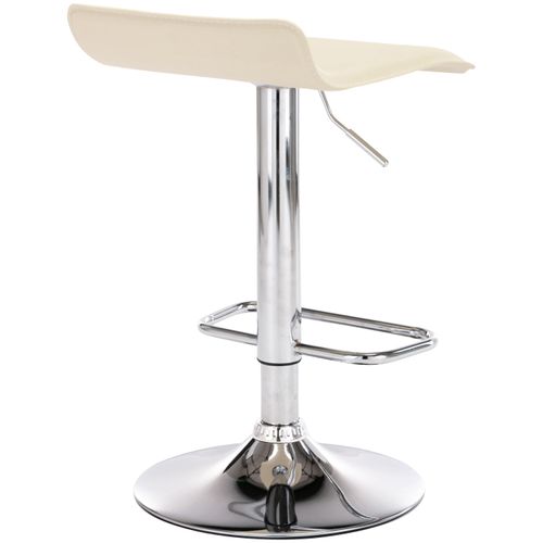 Lot De 2 Tabourets De Bar En Synthétique Crème Hauteur Réglable Avec Repose-pieds Chromé Tdb10158