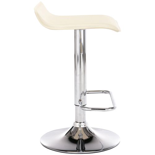 Lot De 2 Tabourets De Bar En Synthétique Crème Hauteur Réglable Avec Repose-pieds Chromé Tdb10158