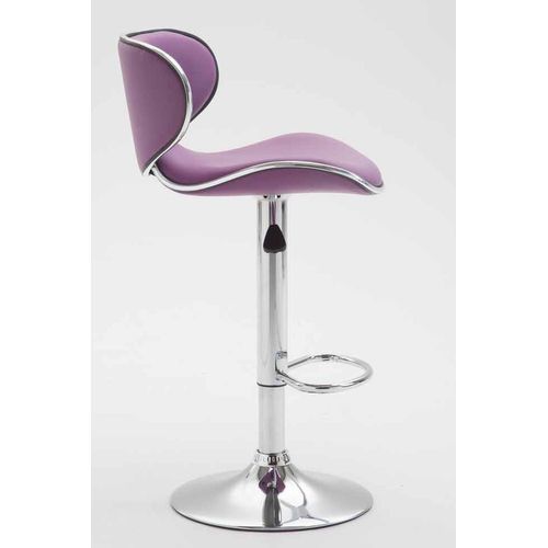 Tabouret De Bar Chaise De Bar X2 Hauteur Réglable Avec Repose Pieds En Synthétique Violet Et Métal