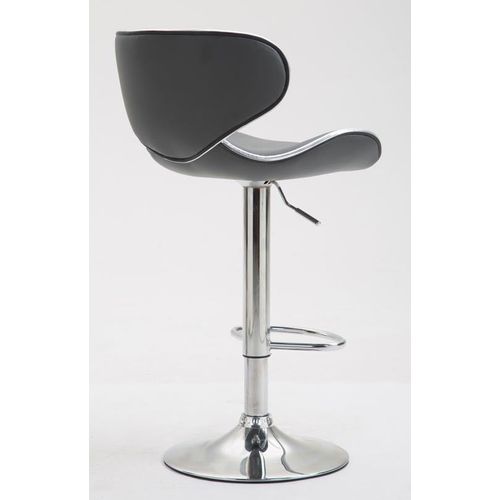 Tabouret De Bar Chaise De Bar X2 Hauteur Réglable Avec Repose Pieds En Synthétique Gris Et Métal