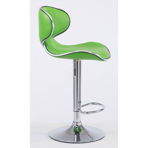 Tabouret De Bar Chaise De Bar X2 Hauteur Réglable Avec Repose Pieds En Synthétique Vert Et Métal