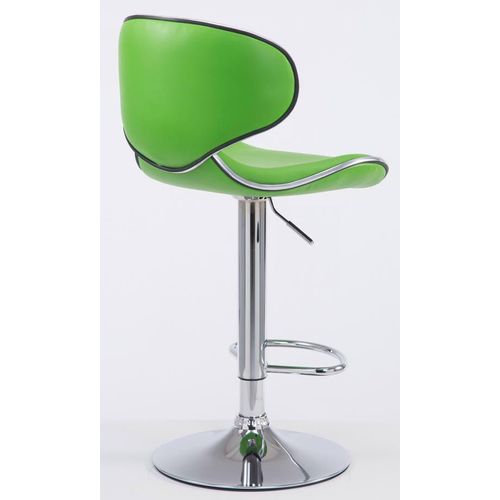 Tabouret De Bar Chaise De Bar X2 Hauteur Réglable Avec Repose Pieds En Synthétique Vert Et Métal