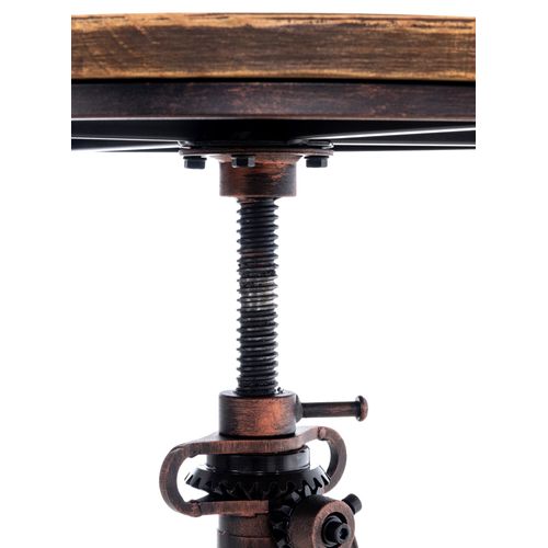 Table Haute En Bois Massif Et Métal Bronze Hauteur Réglable Style Industriel Tab10065