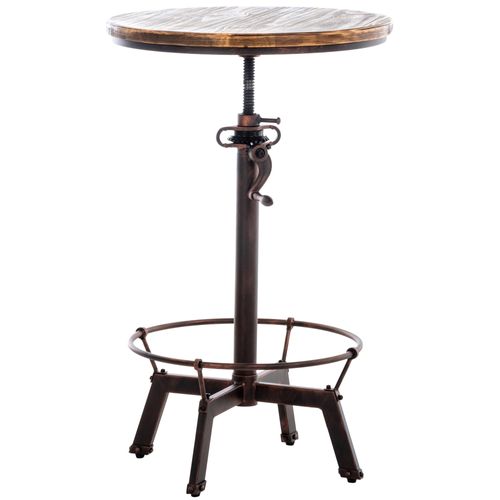 Table Haute En Bois Massif Et Métal Bronze Hauteur Réglable Style Industriel Tab10065