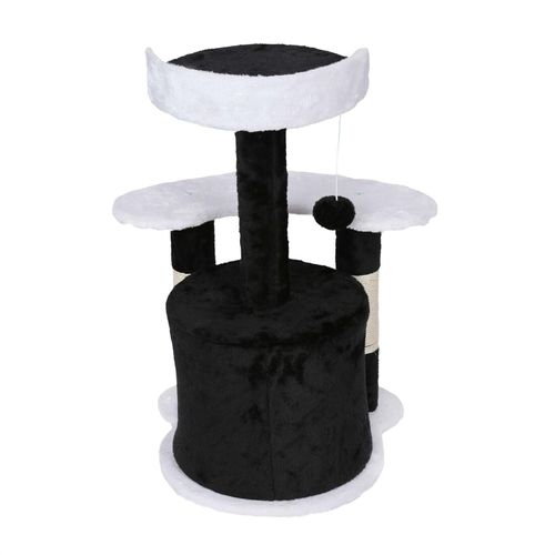 Arbre à Chat Hauteur 65 Cm Avec Corde En Sisal Griffoir Jeux Noir/ Blanc 16_0000012