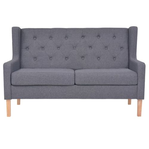 Canapé 2 Places De Salon Salle De Séjour Maison Intérieur Tissu Gris 02_0018847