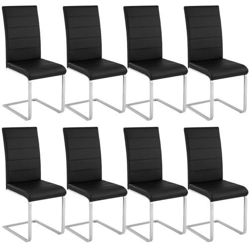 Lot De 8 Chaises Pieds Acier Siège De Salon Cuisine Salle à Manger Design Carré Éléga