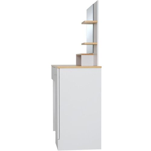 Coiffeuse Avec Miroir Tiroir Table De Maquillage Élégante Moderne 137,5 Cm Blanche 08