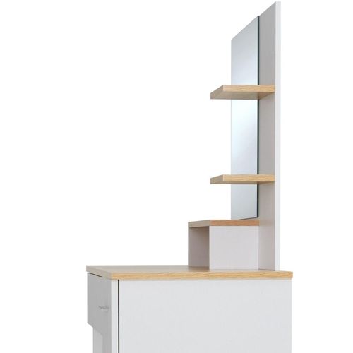 Coiffeuse Avec Miroir Tiroir Table De Maquillage Élégante Moderne 137,5 Cm Blanche 08