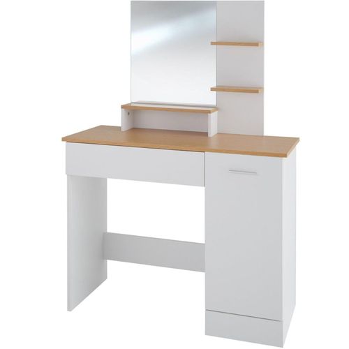Coiffeuse Avec Miroir Tiroir Table De Maquillage Élégante Moderne 137,5 Cm Blanche 08