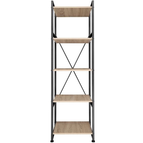 Grande Étagère Bibliothèque Au Look Industriel/ Vintage 5 Niveaux 151,5 Cm Beige 08_0