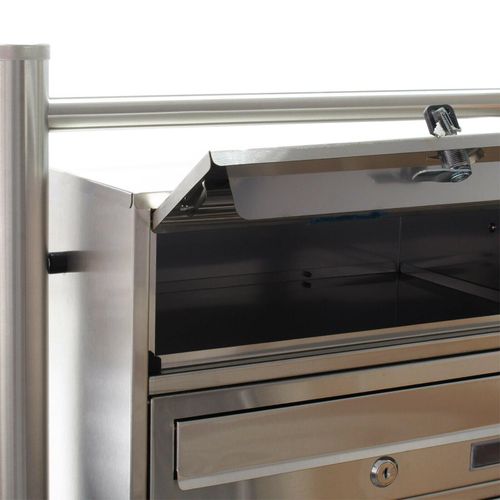 Bloc 10 Boites Aux Lettres Pied Support 2x5 Compartiments Superposés Acier Inoxydable