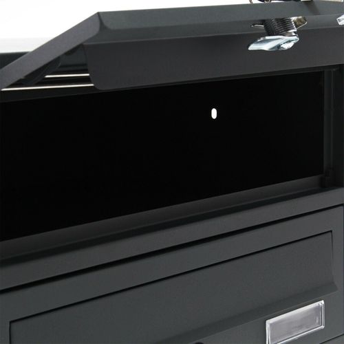 Bloc 3 Boites Aux Lettres Pied De Support 3 Compartiments Superposé Acier Galvanisé 3