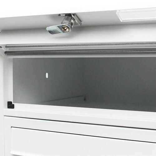 Bloc 4 Boites Aux Lettres Sur Pieds 4 Entrées Acier Galvanisé Blanc 16_0000035