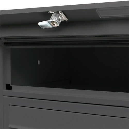 Bloc 4 Boites Aux Lettres Sur Pieds 4 Entrées Acier Galvanisé 46,8 X 38,5 X 27 Cm Noi