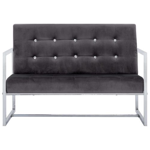 Canapé 2 Places De Salon Salle De Séjour Maison Intérieur Places Avec Accoudoirs Gris