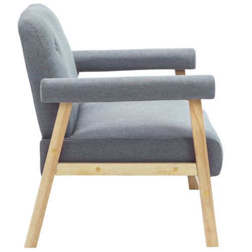 Canapé 2 Places De Salon Salle De Séjour Maison Intérieur Tissu Gris Clair 02_0019640