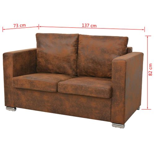 Ensemble De Canapés 2 Pièces Cuir Daim Artificiel 02_0019684