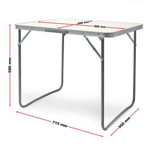 Table De Camping Pliante Aluminium Jardin Balcon Randonnée Rabattable 80 Cm Blanc 1