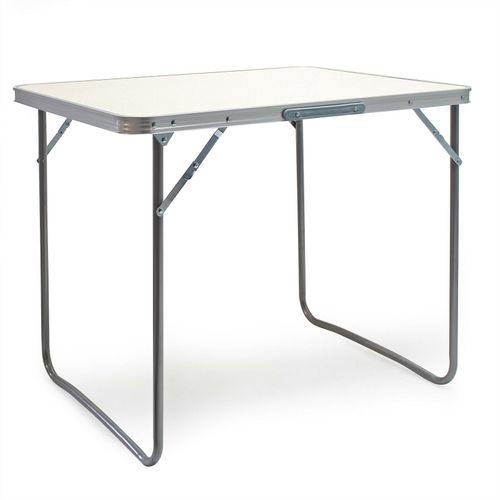 Table De Camping Pliante Aluminium Jardin Balcon Randonnée Rabattable 80 Cm Blanc 1