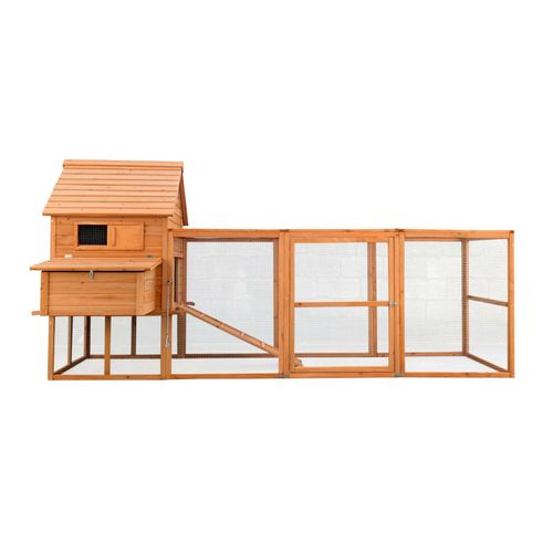 Poulailler Avec Nichoirs Et Libre Parcours 310 Cm Bois Grillage Galvanisé Marron 16_0