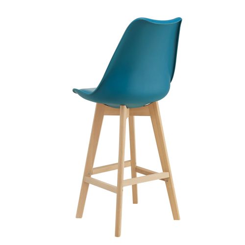 Lot De 4 Tabourets De Bar Plastique Synthétique Hêtre 105x48x58 Cm Turquoise 03_00088
