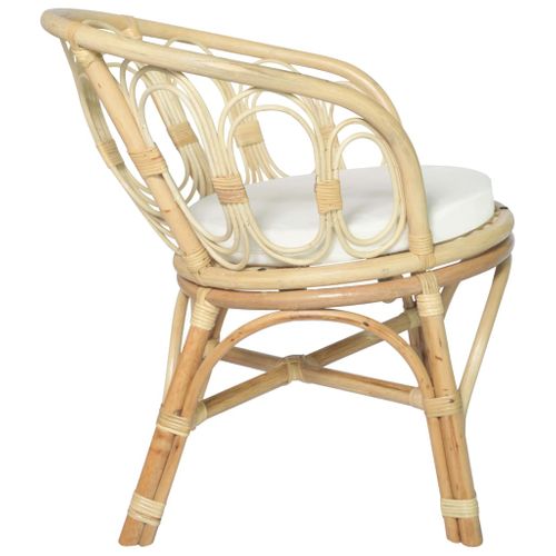 Chaise De Salle à Manger Avec Coussin Rotin Naturel Et Lin Cds020011