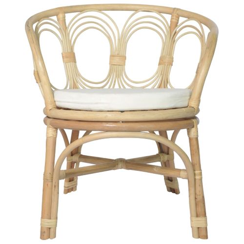 Chaise De Salle à Manger Avec Coussin Rotin Naturel Et Lin Cds020011