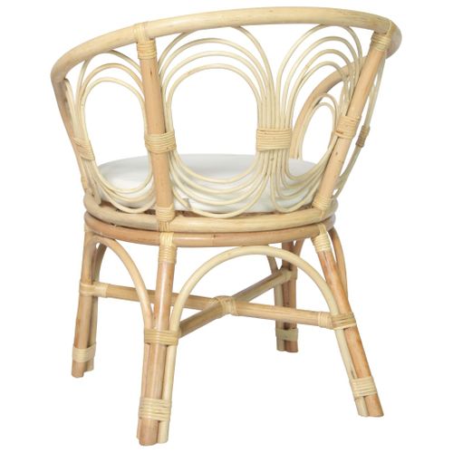 Chaise De Salle à Manger Avec Coussin Rotin Naturel Et Lin Cds020011