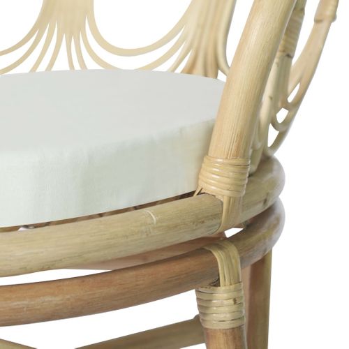 Chaise De Salle à Manger Avec Coussin Rotin Naturel Et Lin Cds020011