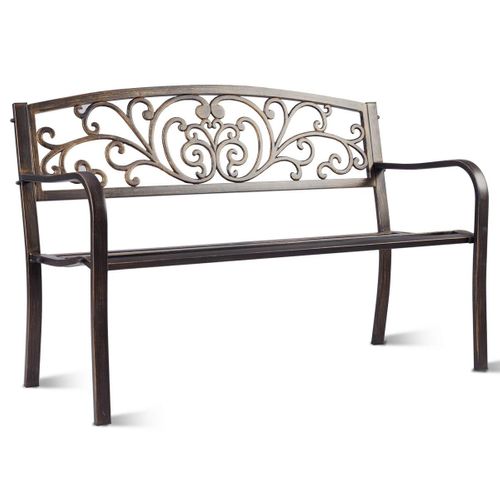 Banc De Jardin Noir Magnifique 127 X 60 X 85 Cm Charge Max 180 Kg En Métal 20_0000204