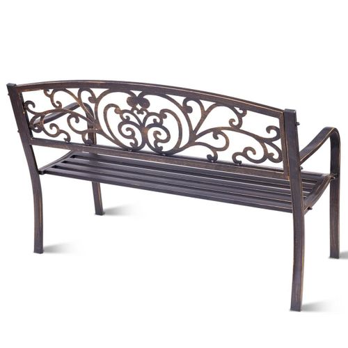 Banc De Jardin Noir Magnifique 127 X 60 X 85 Cm Charge Max 180 Kg En Métal 20_0000204