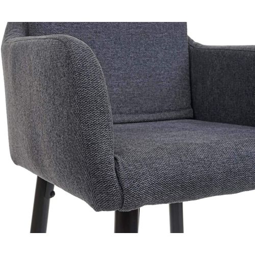Lot De 2 Tabourets De Bar Avec Repose-pieds En Tissu Gris Foncé Et Métal Noir Tdb04062