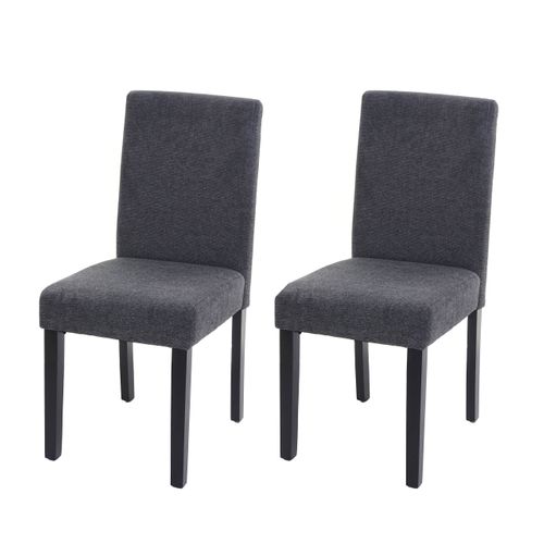 Lot De 2 Chaises De Salle à Manger En Tissu Gris Foncé Pieds Foncés Cds04463