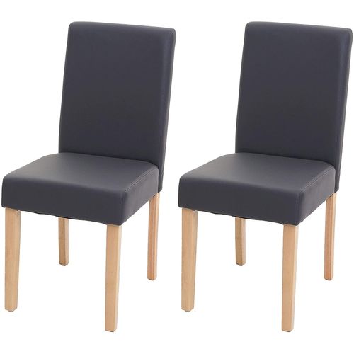 Lot De 2 Chaises De Salle à Manger Synthétique Gris Mat Pieds Clairs Cds04458