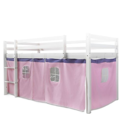 Toile Rideau Pour Lit Mezzanine Ou Surélevé En Coton Rose Clair Ape06055