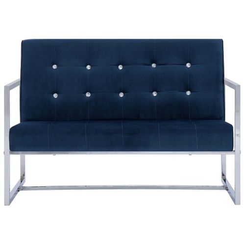 Canapé 2 Places De Salon Salle De Séjour Maison Intérieur Places Avec Accoudoirs Bleu