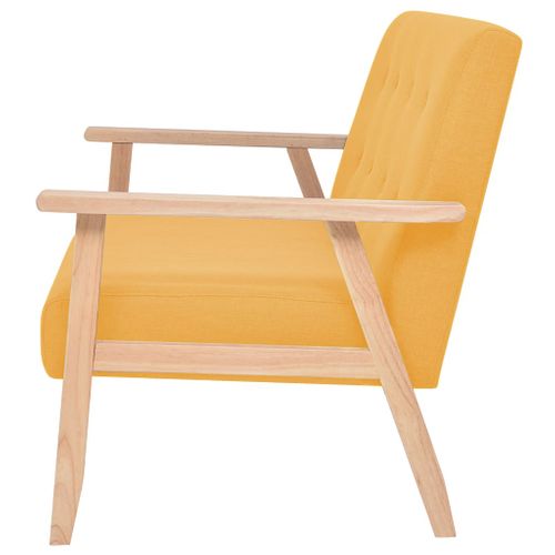 Canapé 2 Places De Salon Salle De Séjour Maison Intérieur Tissu Jaune 02_0020658