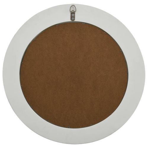 Miroir Mural Rond Style Baroque 50 Cm Blanc Dec022886