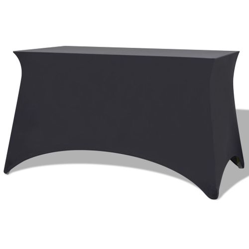 Housse Extensible De Table 2 Pièces 183 X 76 X 74 Cm Anthracite Dec022434