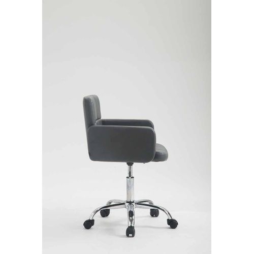 Chaise De Bureau à Roulettes Avec Dossier Et Accoudoirs En Synthétique Gris Fal10154