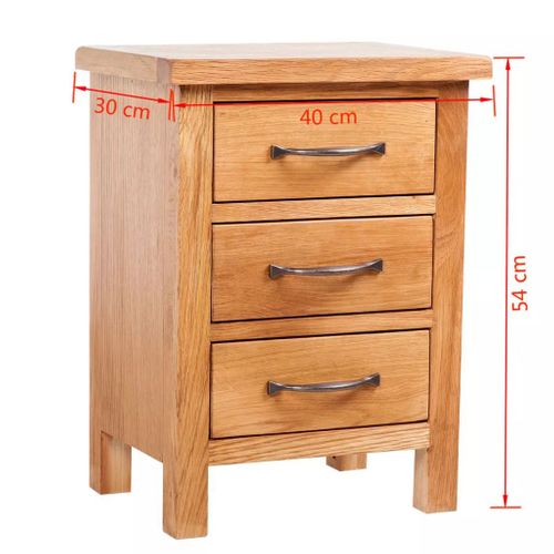 Table De Nuit Chevet Commode Armoire Meuble Chambre Avec 3 Tiroirs 40x30x54 Cm Bois D