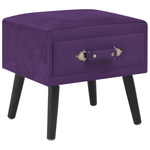 Table De Nuit Chevet Meuble Chambre 2 Pcs Violet Foncé 40x35x40 Cm Velours 1402050
