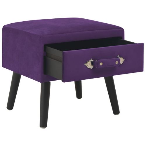 Table De Nuit Chevet Meuble Chambre 2 Pcs Violet Foncé 40x35x40 Cm Velours 1402050