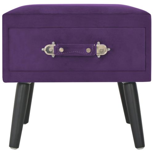 Table De Nuit Chevet Meuble Chambre 2 Pcs Violet Foncé 40x35x40 Cm Velours 1402050